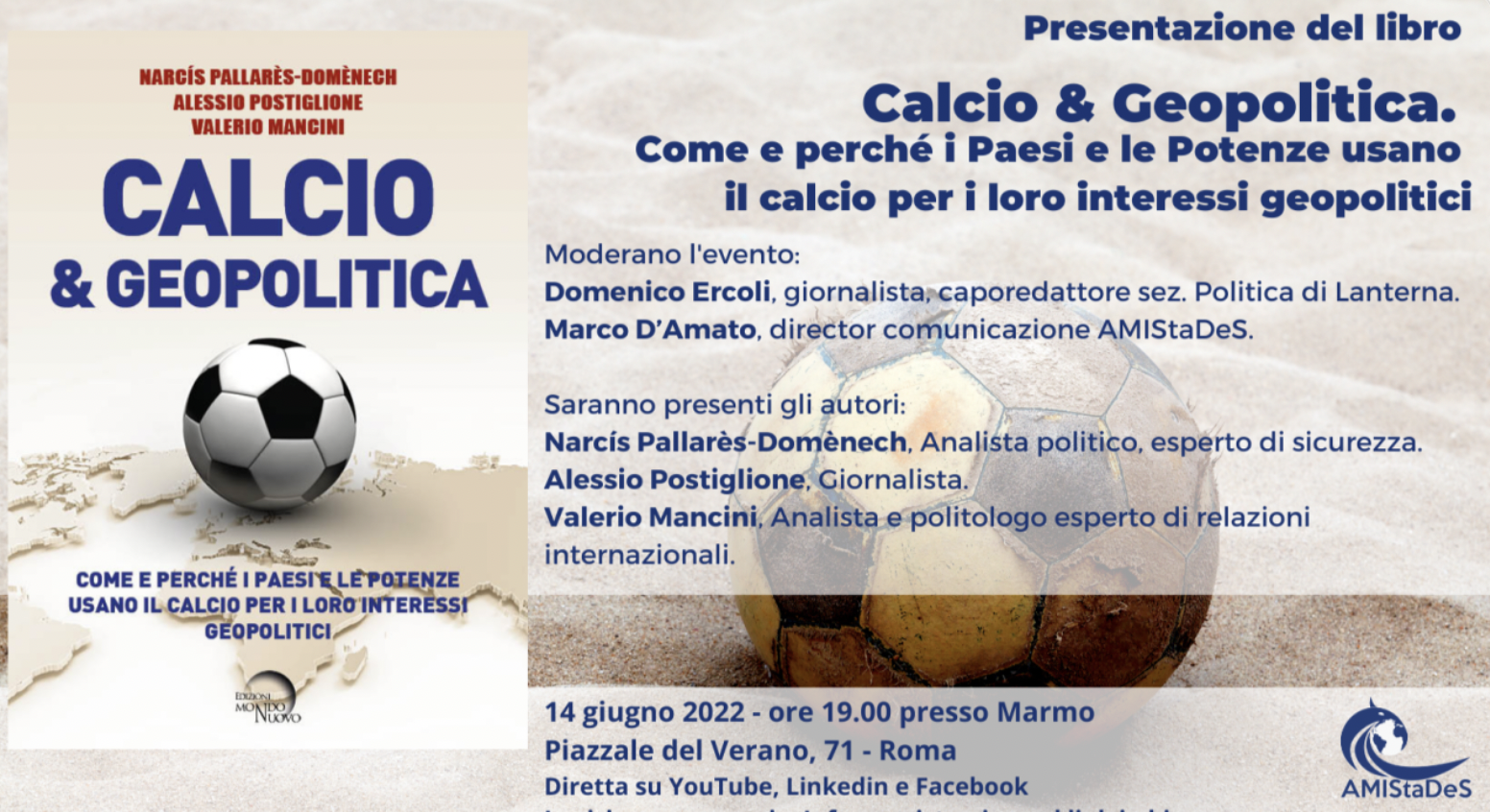Presentazione del Libro: &ldquo;Calcio e Geopolitica"